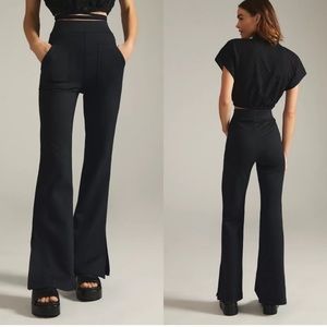 NWT Maeve by Anthropologie Knit Flare Pants in Black Sz XST (tall)